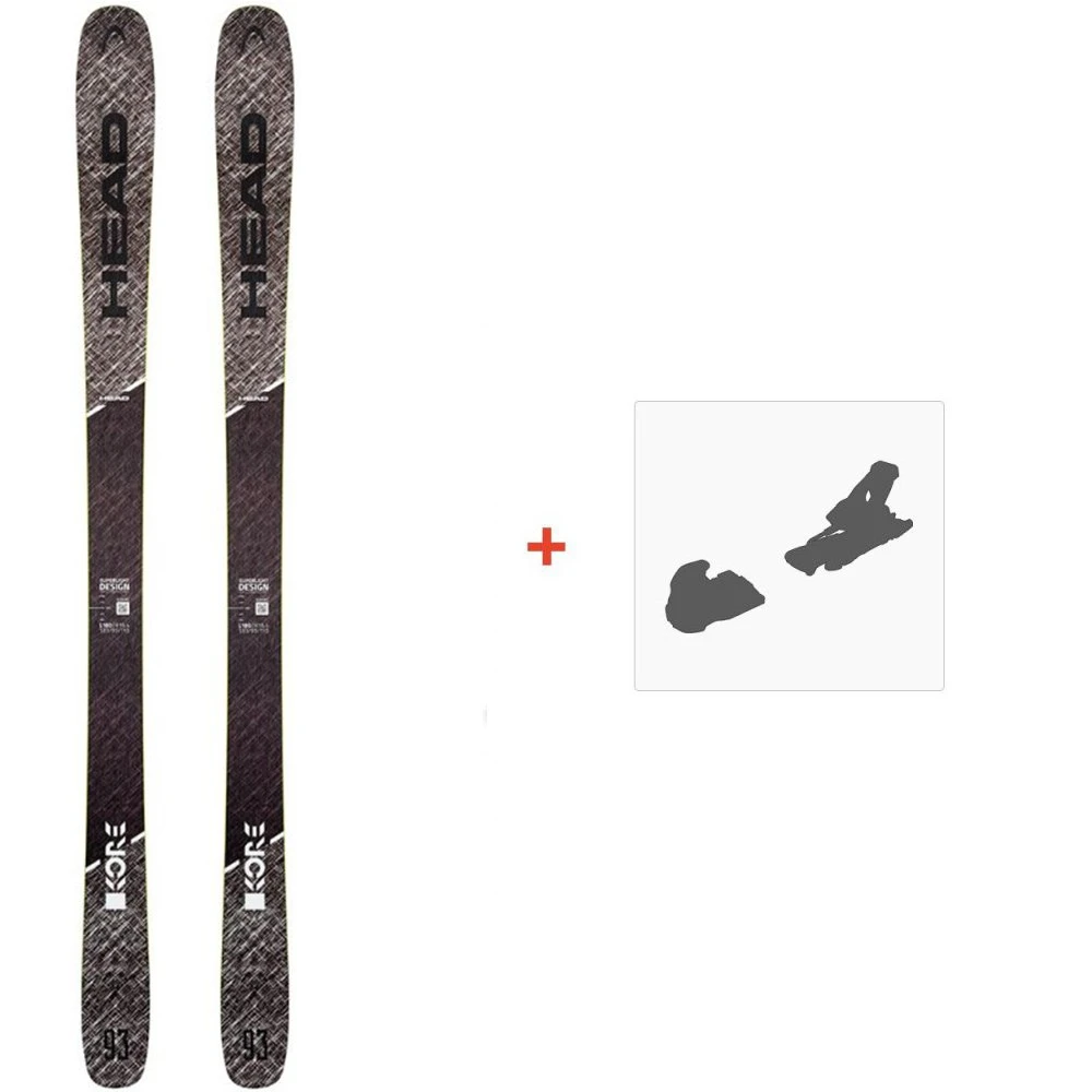 Ski Head Kore 93 R Grey 2020 + Fixations De Ski 1 Ski Head Kore 93 R Grey 2020 + Fixations De Ski