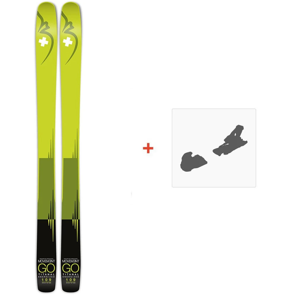 Ski Movement Go Titanal 109 2020 + Fixations De Ski 1 Ski Movement Go Titanal 109 2020 + Fixations De Ski