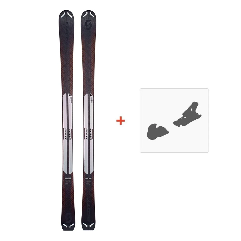 Ski Scott Slight 83 2020 + Fixation De Ski 1 Ski Scott Slight 83 2020 + Fixation De Ski